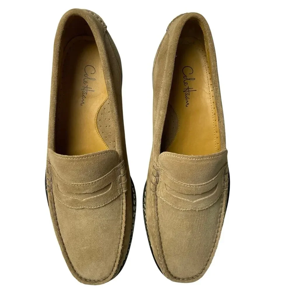 EUC - Cole Haan Pinch Prep Birchbeige Suede Penny Loafers